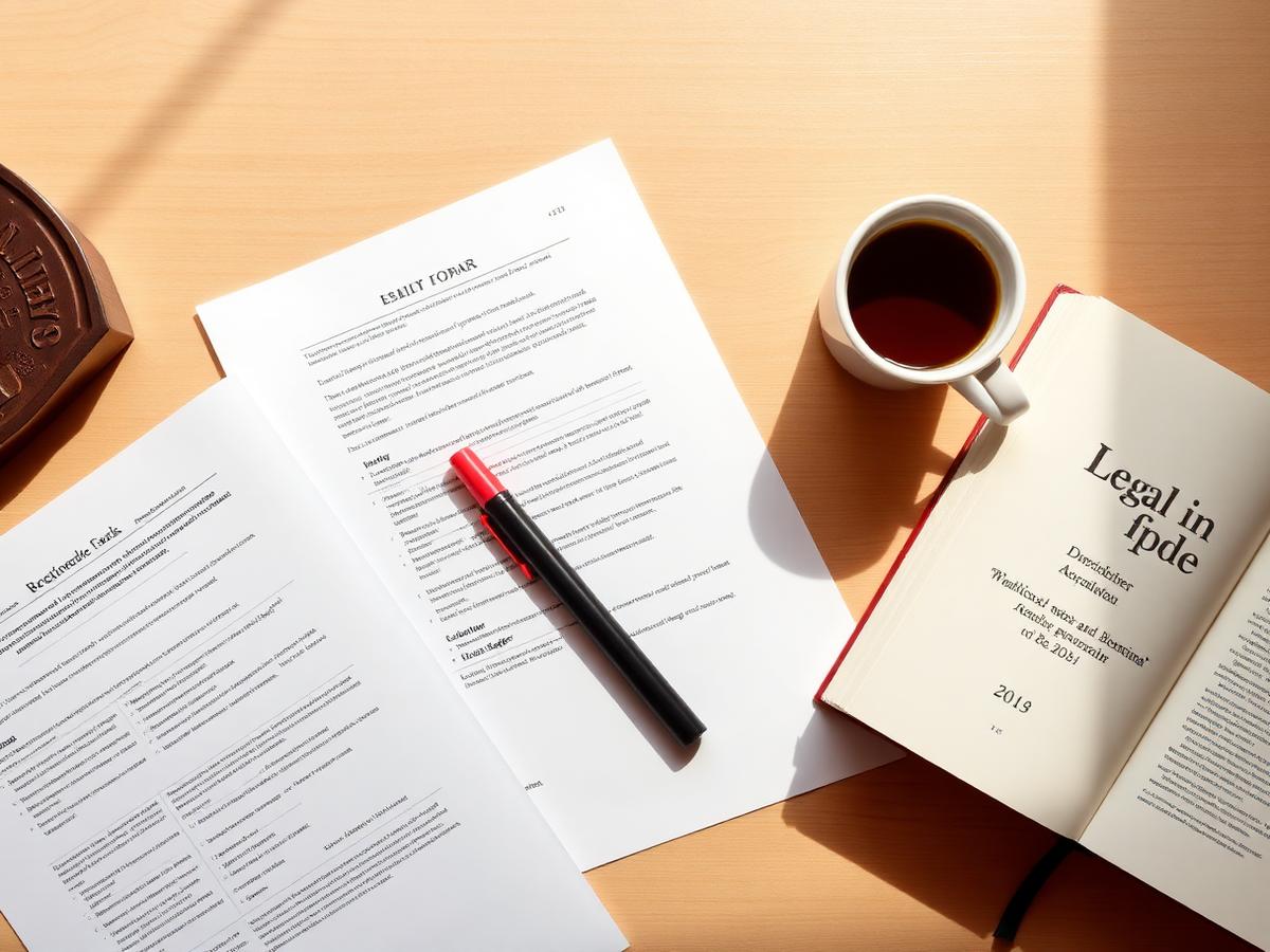 Tests, apuntes y código legal sobre una mesa de estudio